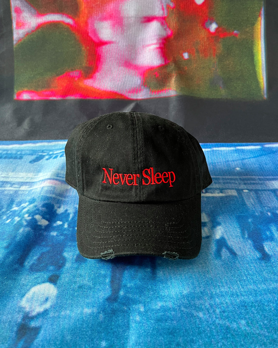 Never Sleep embroidery cap