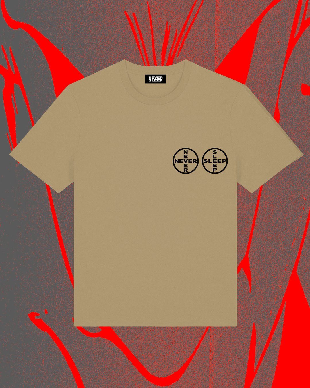 Never Sleep Logo Sand T-shirt