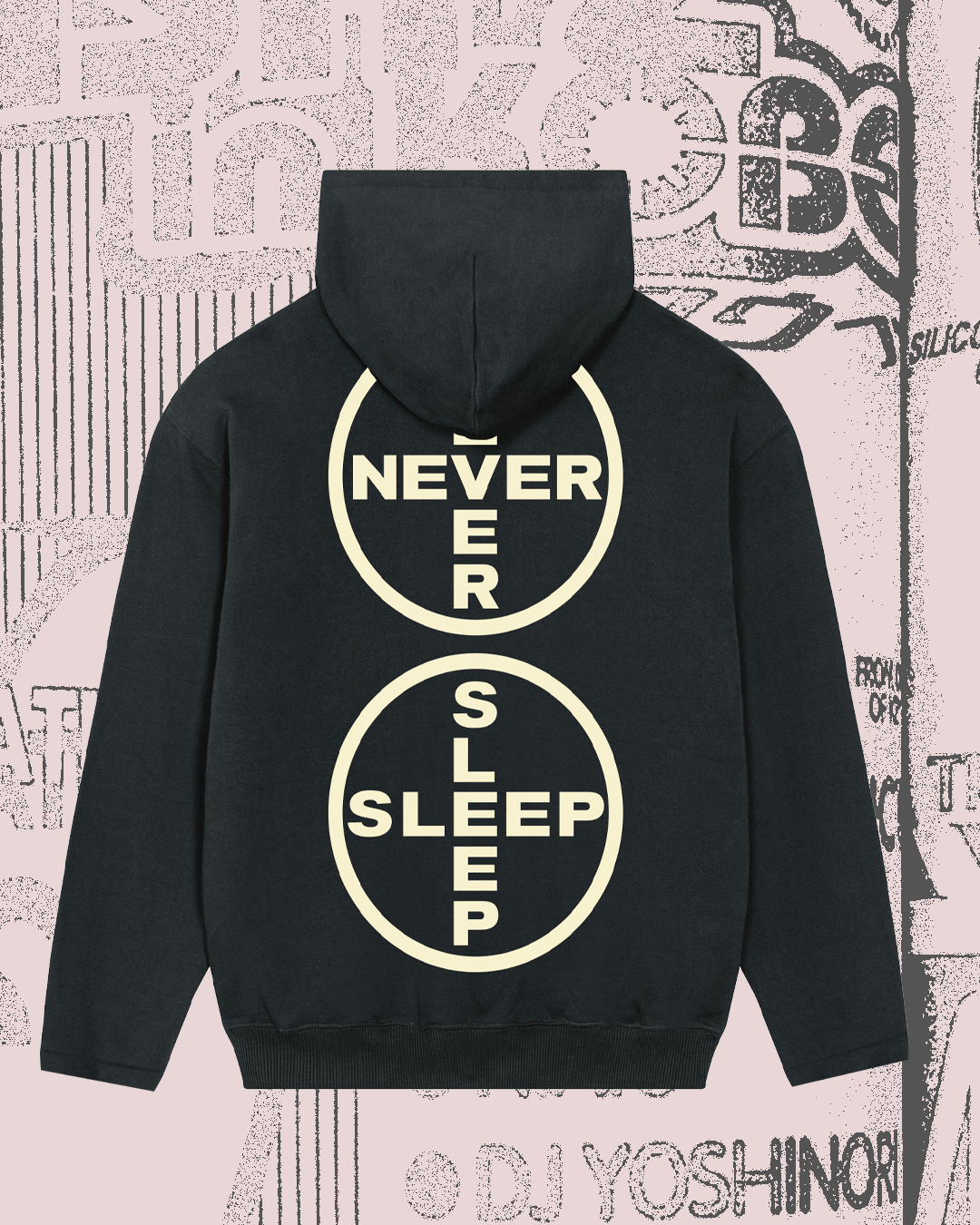 Never Sleep Logo - Black hoodie