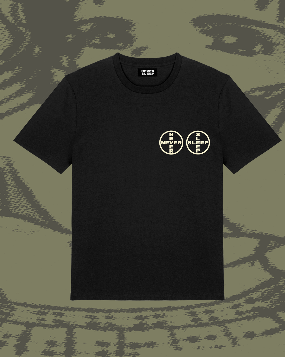 Never Sleep Logo Black T-shirt