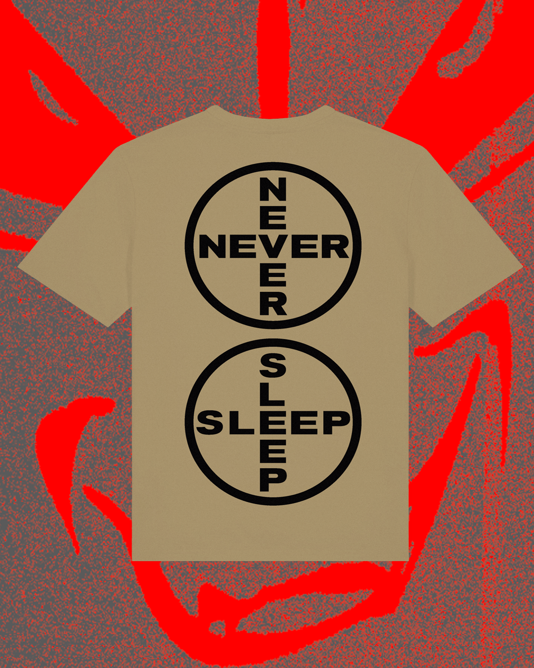 Never Sleep Logo Sand T-shirt